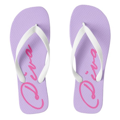 FLIP FLIPS with DIVAtude Pink Lettering Flip Flops