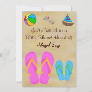 Flip Flop Baby Shower Invitations for Boys