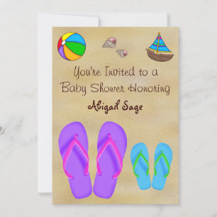 Flip Flop Baby Shower Invitations for Boys
