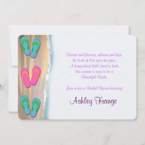 Flip Flop Beach Bridal Shower Invitations