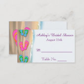 Flip Flop Beach Bridal Shower Place Cards (Front/Back)