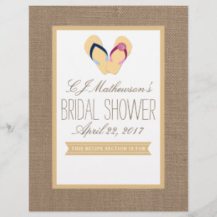 Flip-Flop Beach Bridal Shower Recipe Divider