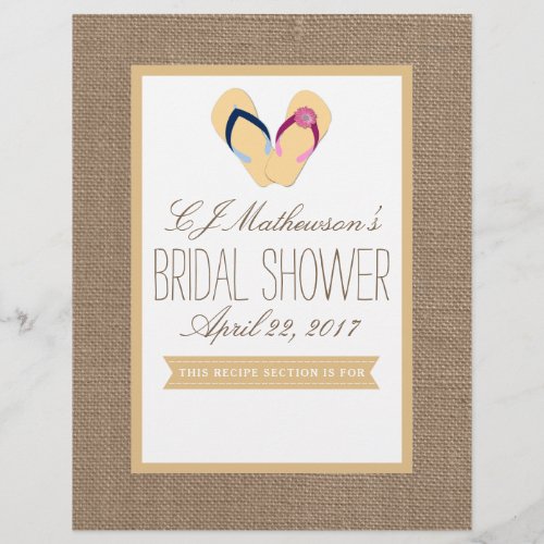 Flip_Flop Beach Bridal Shower Recipe Divider