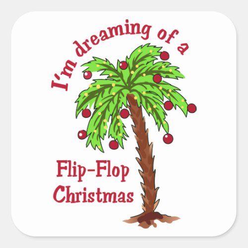 Flip Flop Christmas Square Sticker