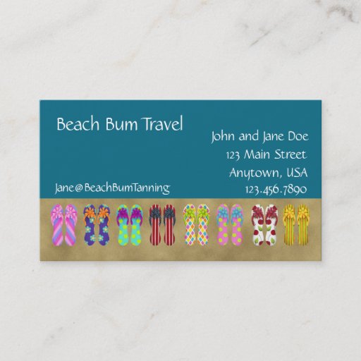 Customizable Flip Flop Collections Profile Card Business Cards