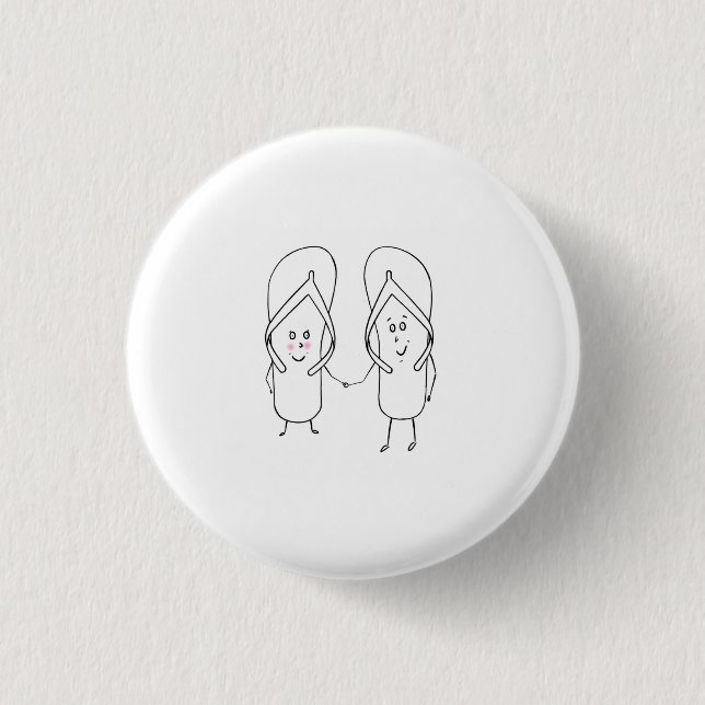 Flip Flop, cute, sandal themed Button (Front)