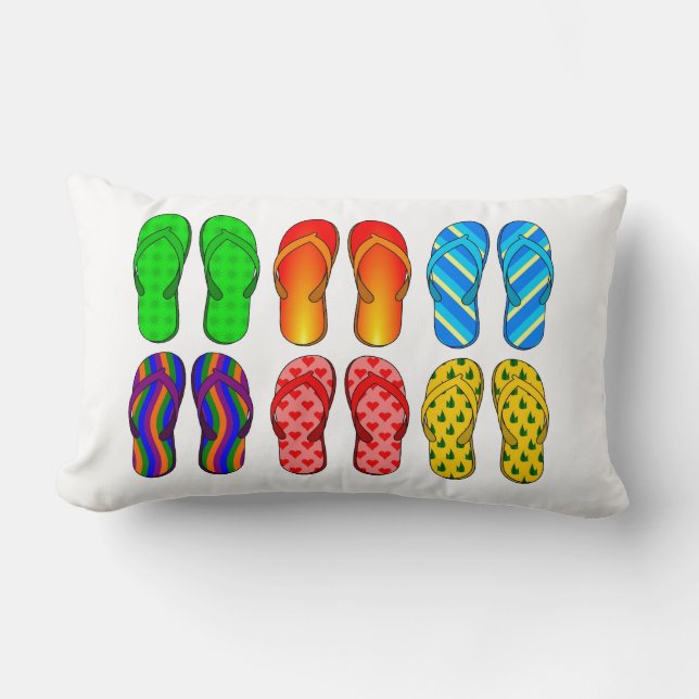 Flip-Flop Fun Lumbar Pillow (Front)