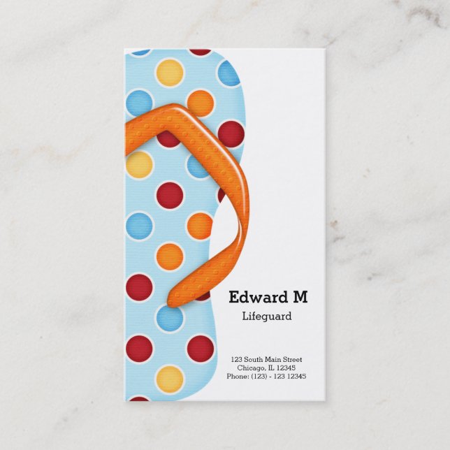 Flip Flop Lifeguard Business Card (Front)