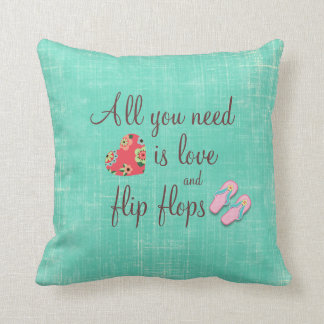 Flip Flop Love Quote Throw Pillow