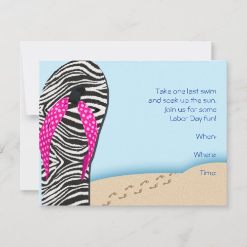 Flip Flop on the Beach Party Invitation