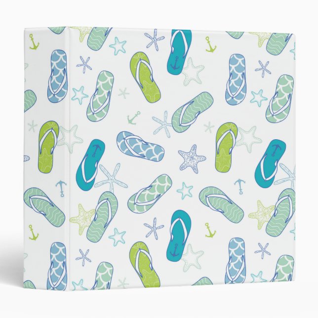 Flip Flop Pattern 3 Ring Binder (Front/Spine)