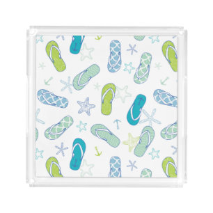 Flip Flop Pattern Acrylic Tray