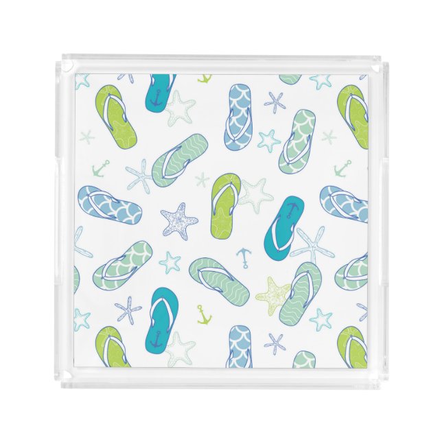 Flip Flop Pattern Acrylic Tray (Front)