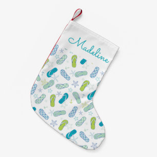 Flip Flop Pattern Add Your Name Small Christmas Stocking