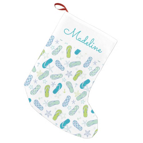 Flip Flop Pattern  Add Your Name Small Christmas Stocking