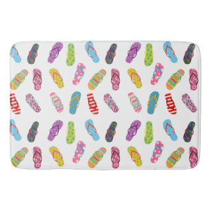 Flip Flop Pattern Any background color Bath Mat