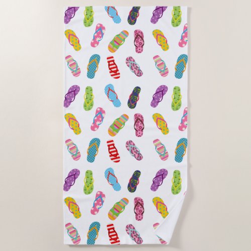 Flip Flop Pattern  Any background color  Beach Towel