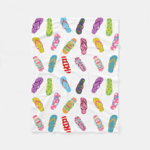 Flip Flop Pattern Any background color Fleece Blanket