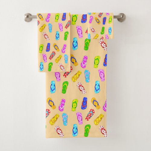 Flip Flop Pattern Bath Towel Set