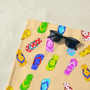 Flip Flop Pattern Beach Towel