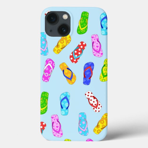 Flip Flop Pattern Blue Case Mate iPhone Case Zazzle