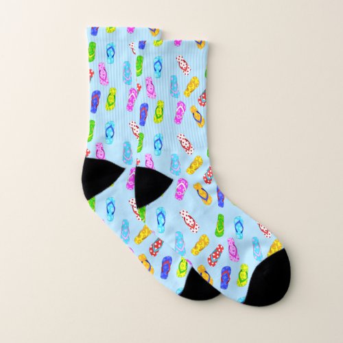 Flip Flop Pattern Blue Socks