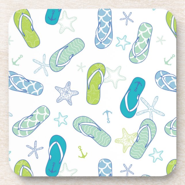 Flip Flop Pattern Drink Coaster (Front)