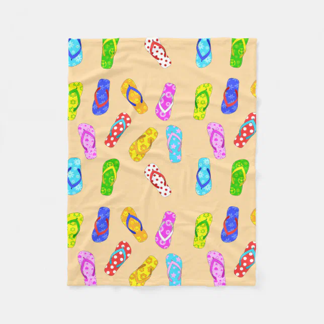 Flip Flop Pattern Fleece Blanket Zazzle