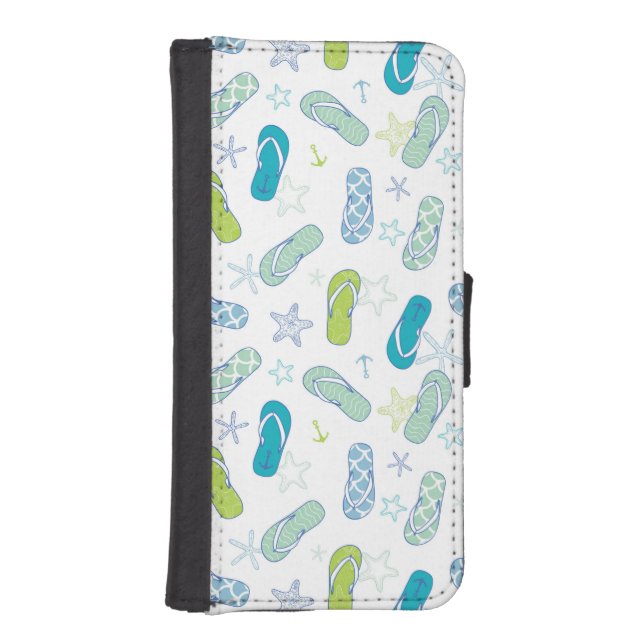 Flip Flop Pattern iPhone Wallet Case (Front)