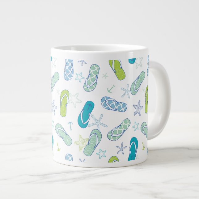 Flip Flop Pattern Large Coffee Mug (Front Right)