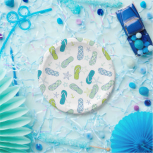 Flip Flop Pattern Paper Plates