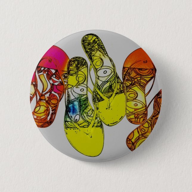 Flip Flop Pinback Button (Front)
