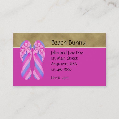 Flip Flop Pink Stripes Profile Card Business Card
