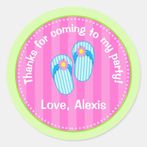 Flip Flop Pool Party Favor Stickers