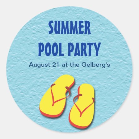 Flip Flop Pool Party Sticker