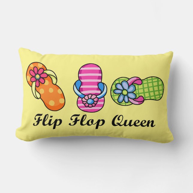 Flip Flop Queen Lumbar Pillow (Front)