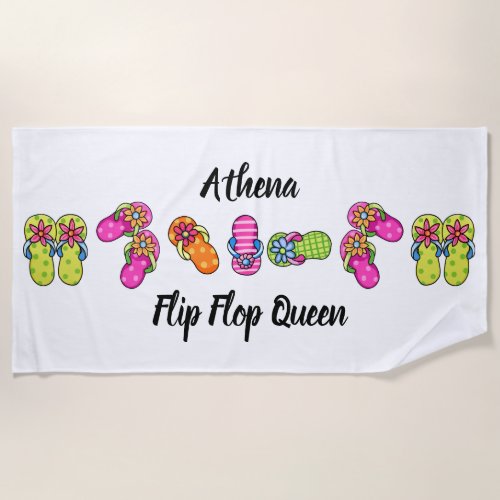 Flip Flop Queen Persolalized Beach Towel