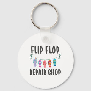 Flip Flop Repair Shop Funny Concert Summer Beaches Keychain