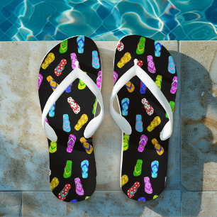 Flip Flop Sandals Pattern Black
