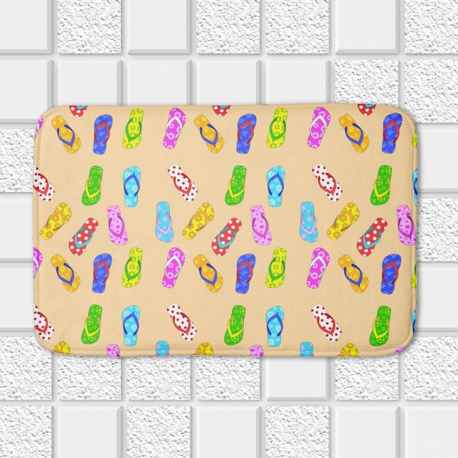 Flip Flop Sandals Pattern Cute Beach House Bath Mat (Creator Uploaded)