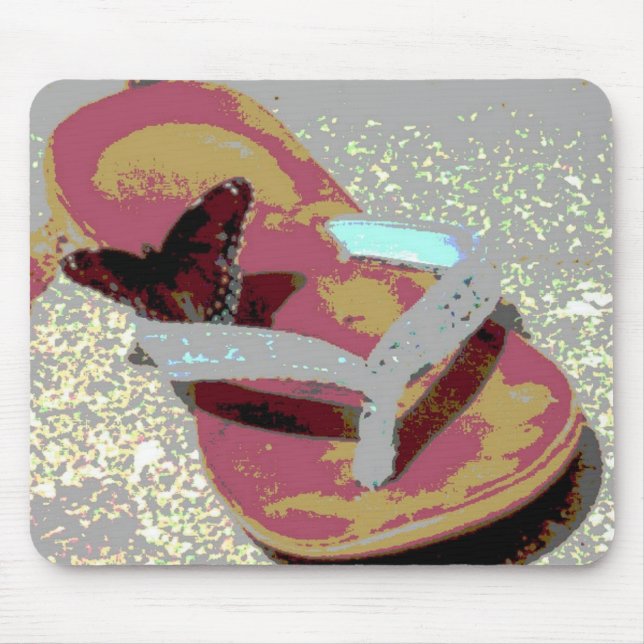 Flip Flop Sandles and the Butterfly Mouse Pad (Front)