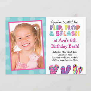 Flip Flop Splash Birthday Bash Invitation