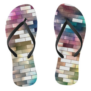 Flip Flop with Colorful Brick Wall Design