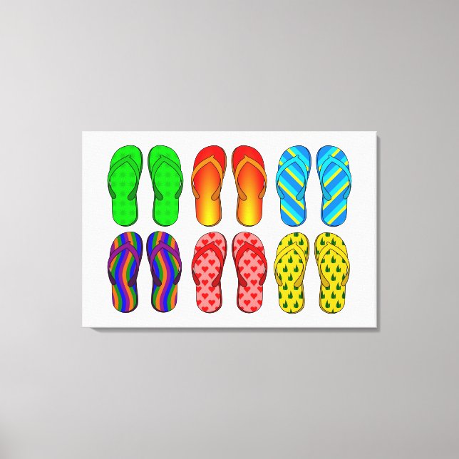 Flip Flop Wrapped Canvas Print (Front)