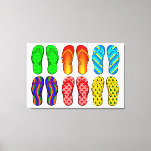 Flip Flop Wrapped Canvas Print