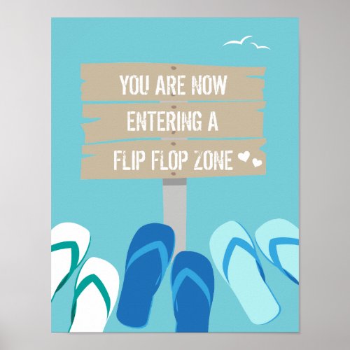 Flip Flop Zone Beach Wedding Reception Sign