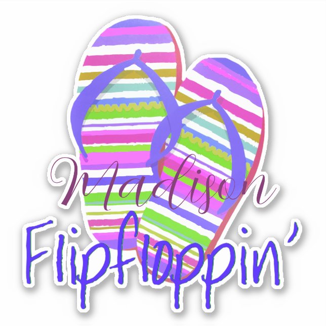 Flip floppin' personalized sticker (Front)