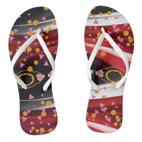 Flip Flops Abstract Red Black 