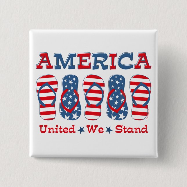 Flip Flops America Pinback Button (Front)