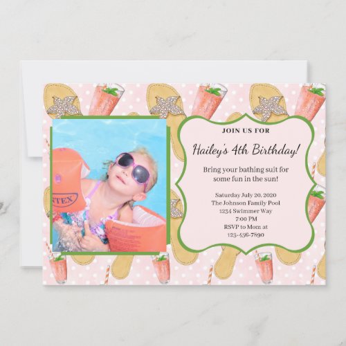 Flip Flops and Lemonade Party Invitation